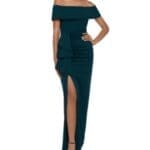 XSCAPE Off-The-Shoulder Gown Pine Green 16
